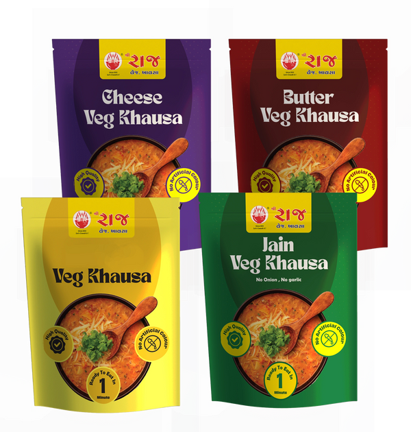 4 Khausa combo (1 Regular + 1 Butter + 1 Jain + 1 Cheese)